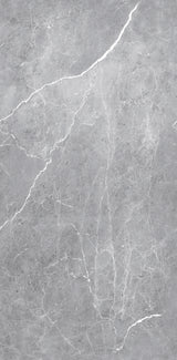 Carrelage Brillant Aragon, type carreau, couleur anthracite, effet marbre gris veiné.