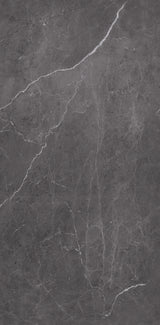 Carrelage brillant Aragonnoir, marque ARA, couleur noire, effet marbre élégant.