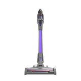 Aspirateur balai Black+Decker sans fil, couleur violet et gris, vue de face sur fond blanc