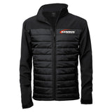 Veste polaire noire Kennol, blouson matelassé avec logo, vêtement chaud homme.