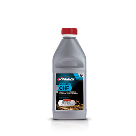 Fluide direction assistée Kennol CHF, bidon gris à bouchon rouge, 1L.
