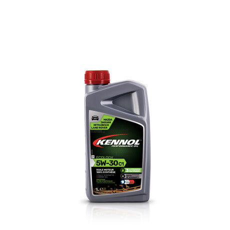 Bouteille grise d'huile moteur Kennol 5W-30 C1, produit de type huile synthétique.