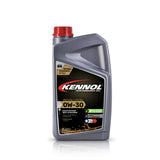 Bidon gris d'huile moteur KENNOL 0W-30, 2L, avec bouchon rouge.