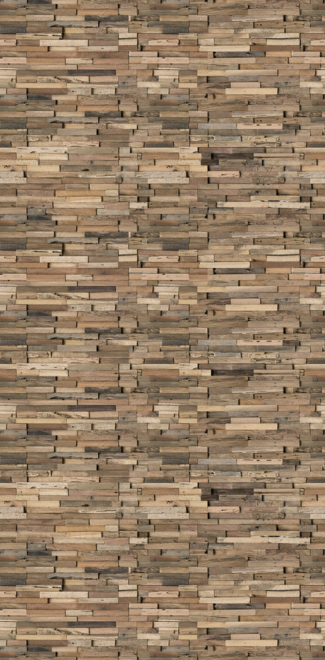 Panneau mural Matperle en bois acajou, couleur brun naturel, effet relief décoratif.