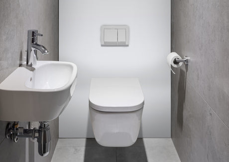 Toilette suspendue VIPANEL, type WC, couleur blanc, design moderne.